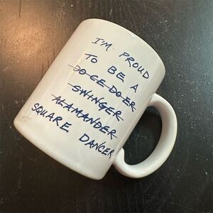 "Square Dancer" Ceramic Coffee Mug Multicolor Humorous Text Unbranded